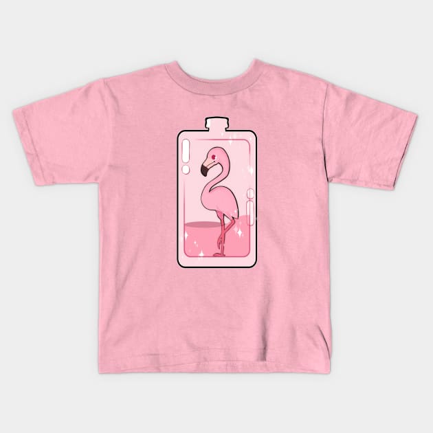 Flamingo Kids T-Shirt by Meeko_Art